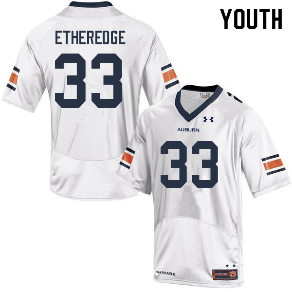 Youth Auburn Tigers #33 Camden Etheredge White 2022 College Stitched Football Jersey